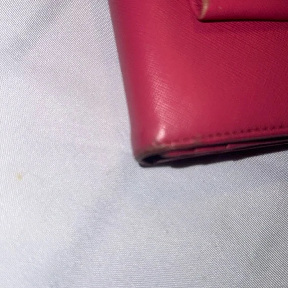Authentic PRADA Saffiano Leather Fiocco Long Wallet Fuchsia GUC